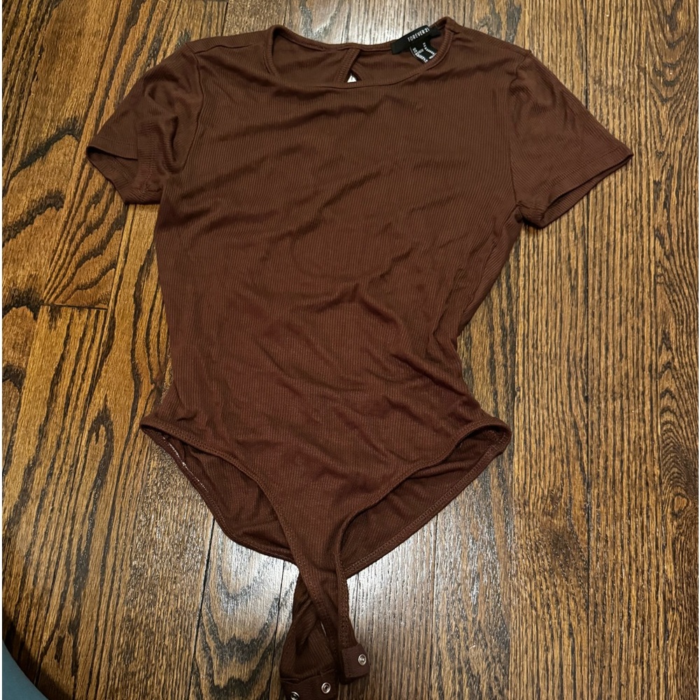 Brown Forever21 T-Shirt Bodysuit
